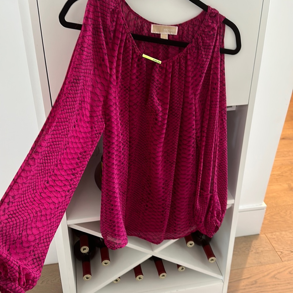 Michael Kors hot pink blouse.  Size small and slit down each arm. Gorgeous